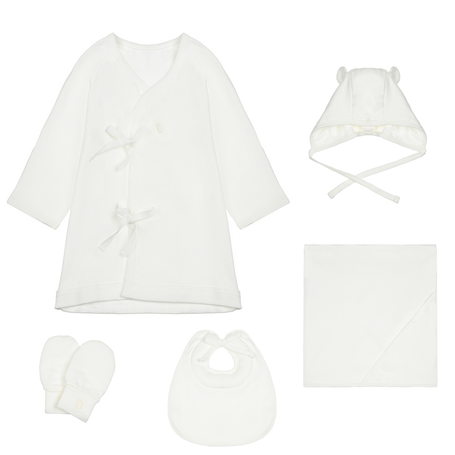 Детский подарочный набор (комбинезон, чепчик, слюнявчик, одеяло, царапки), белый BambooBebe, размер 56, цвет нет цвета