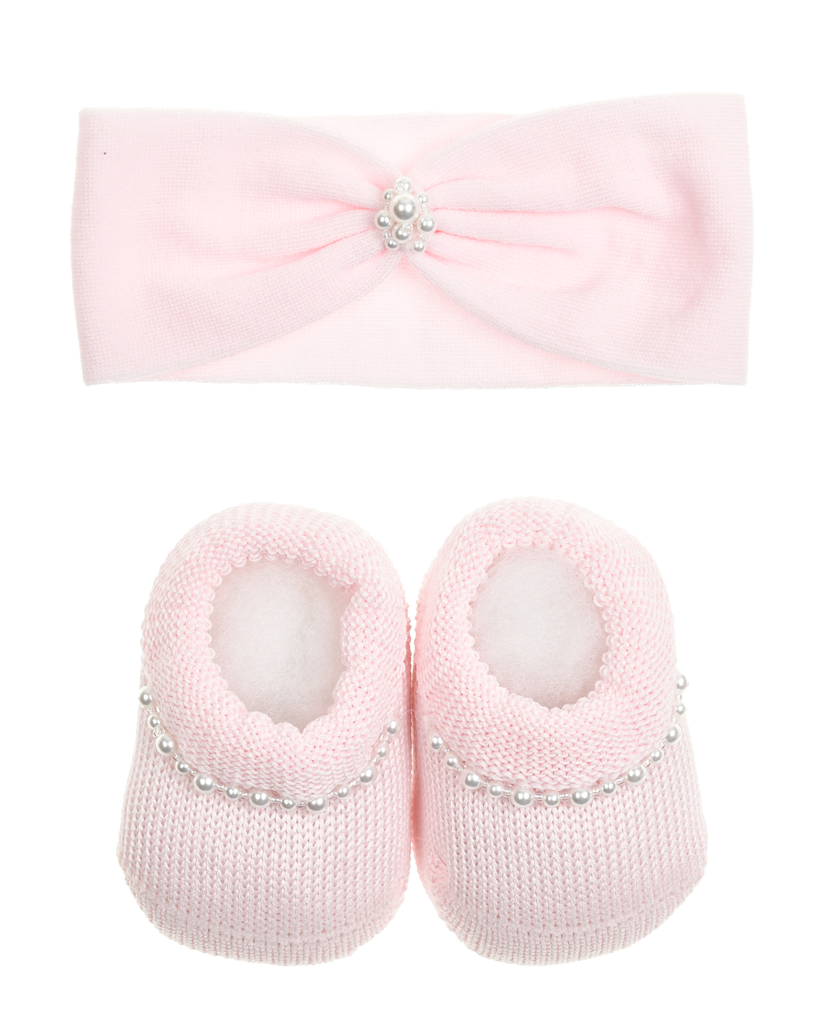Подарочный набор: пинетки и повязка, розовый Story Loris набор подарочный шапка и пинетки кремовый la perla детский