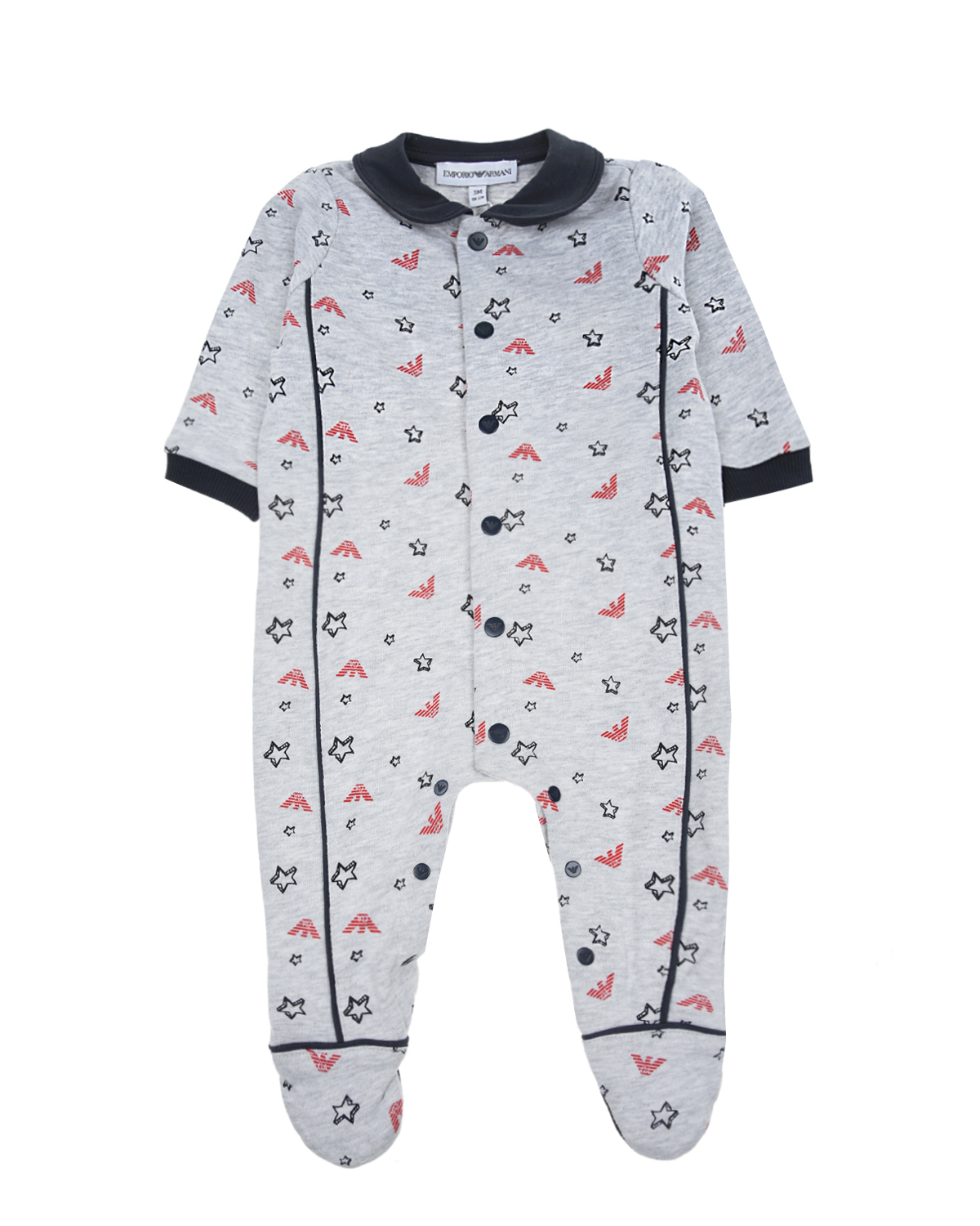 

Комбинезон из хлопка с контрастной отделкой Emporio Armani детский, Серый, Комбинезон из хлопка с контрастной отделкой Emporio Armani детский