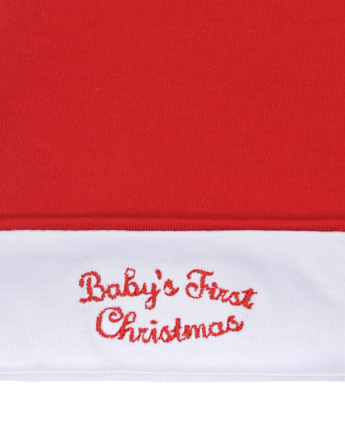 Красная шапка-колпак с вышивкой "Babys first christmas" Kissy Kissy детская - фото 3