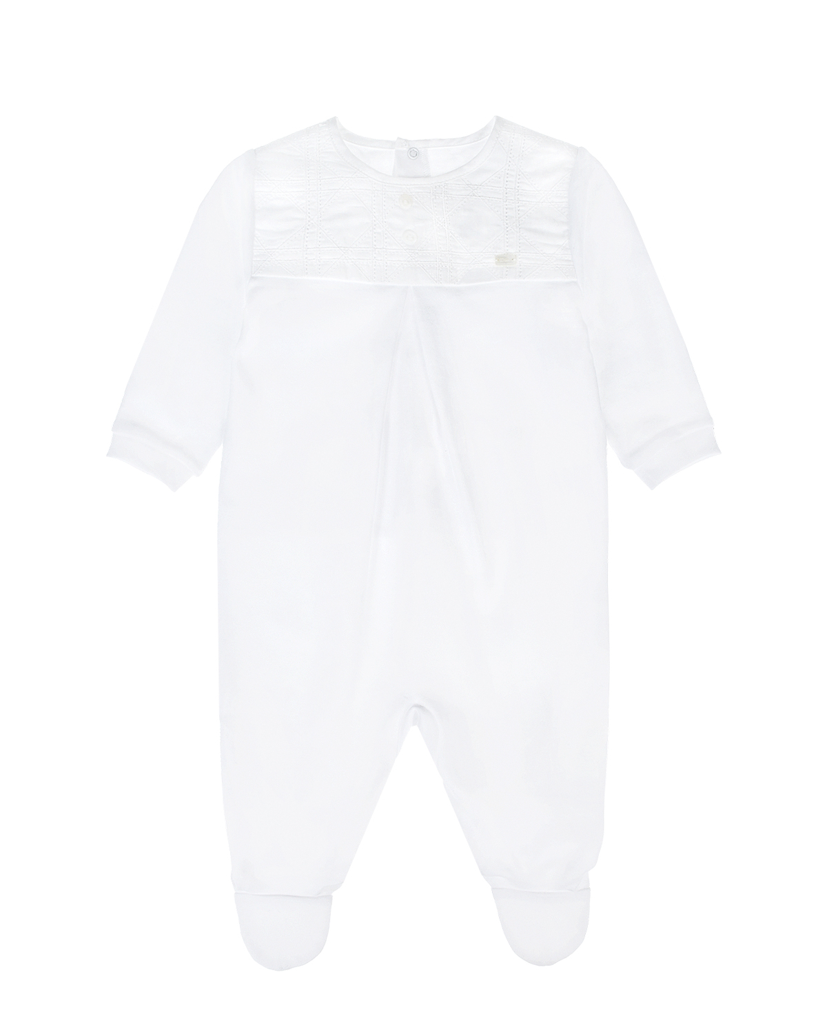 Белый комбинезон из хлопка с вышивкой Dior детский