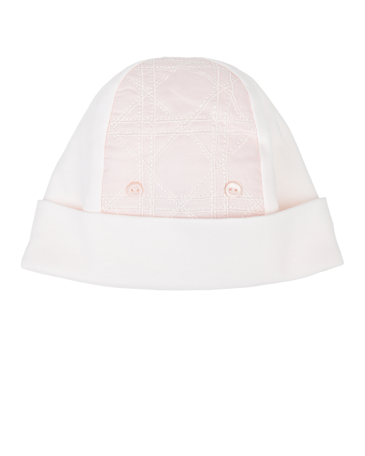 Розовая шапка с вышивкой cannage Dior детская