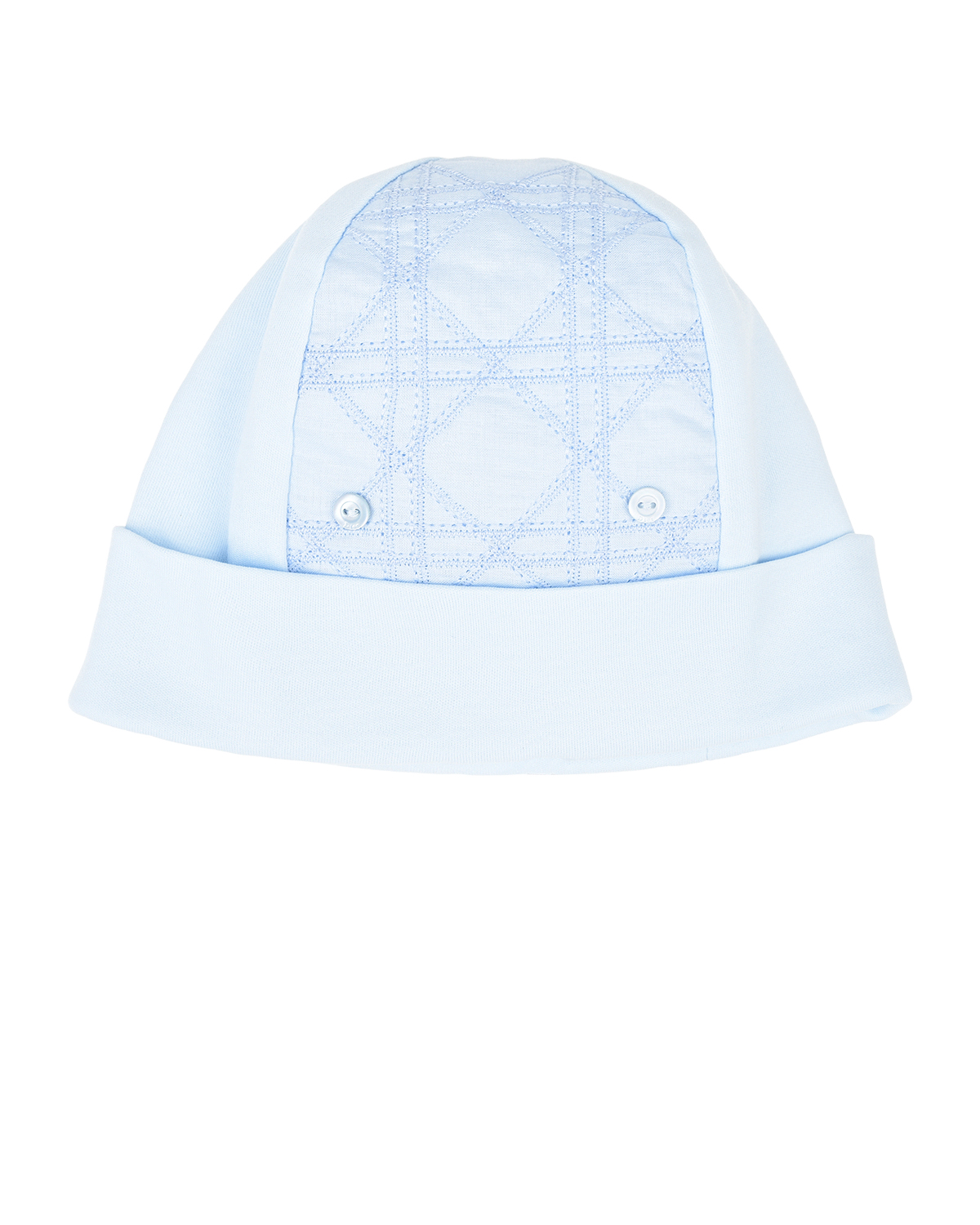 Голубая шапка с вышивкой cannage Dior детская