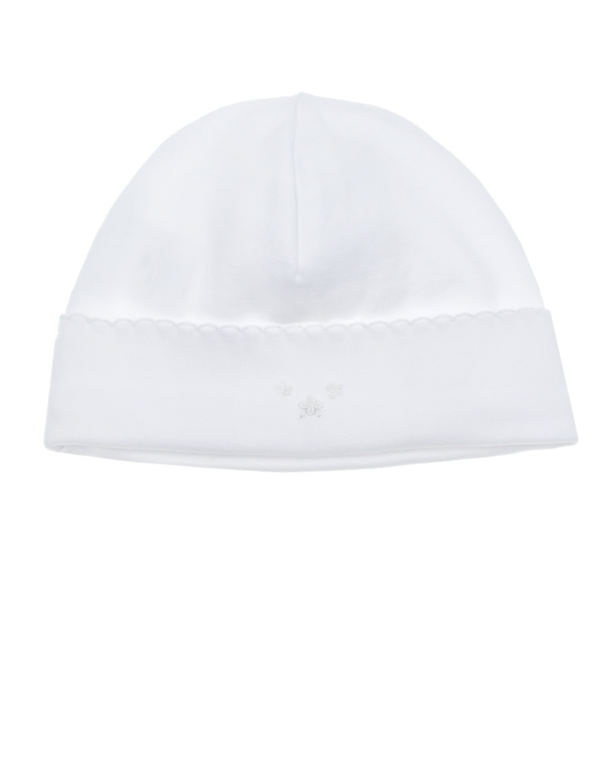 Купить Белая шапка с цветочной вышивкой Lyda Baby детская, Белый, 100%хлопок