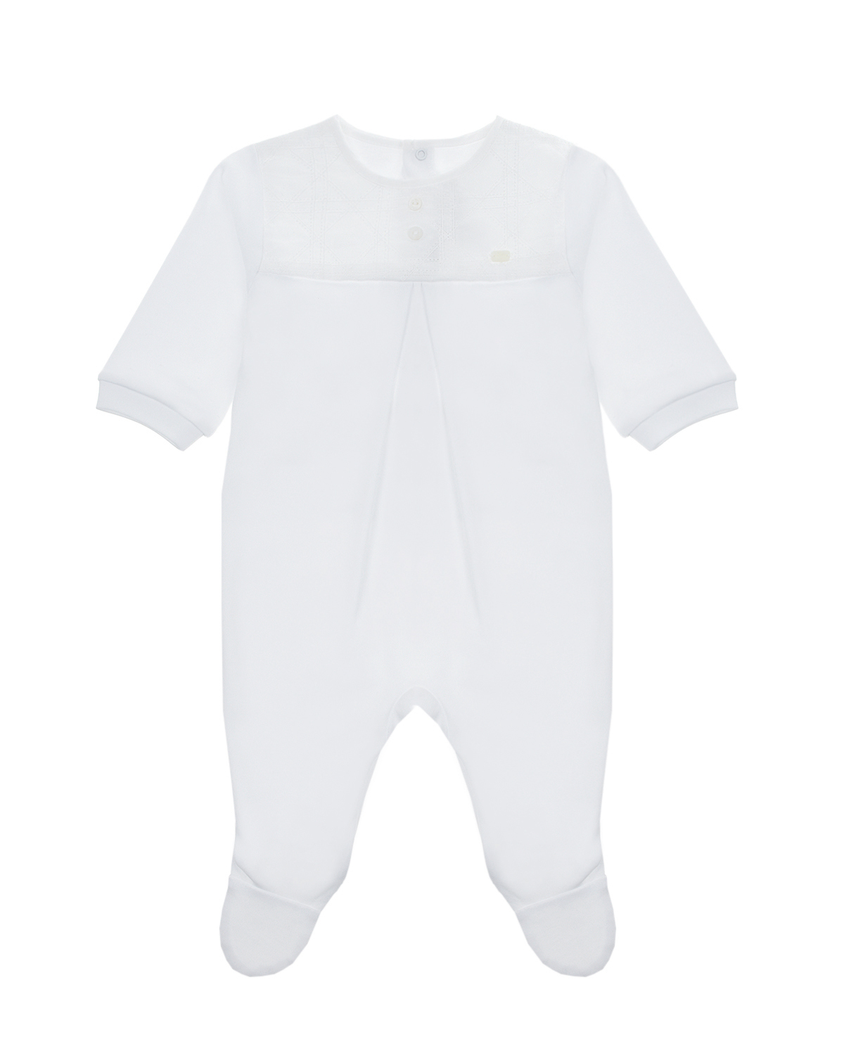 Белый комбинезон с вышивкой cannage Dior детский