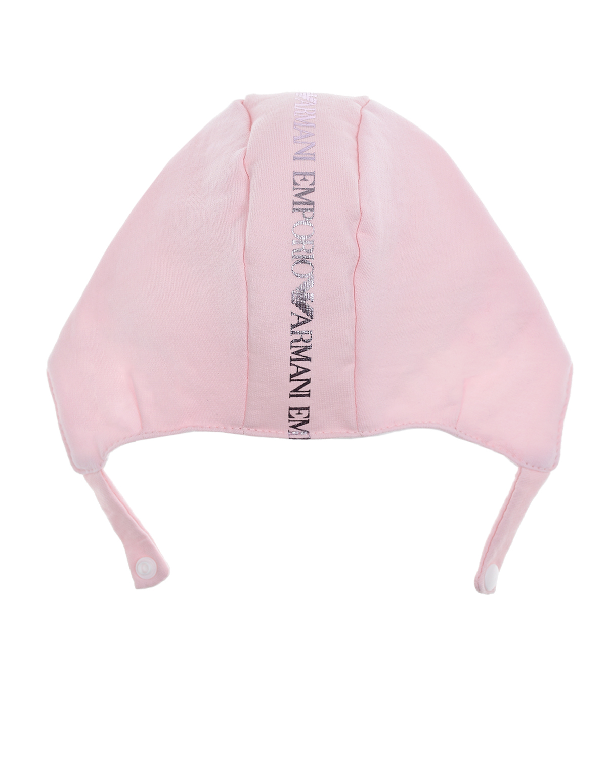 Утепленный комплект из чепчика и слюнявчика Emporio Armani детский, размер S, цвет розовый - фото 3