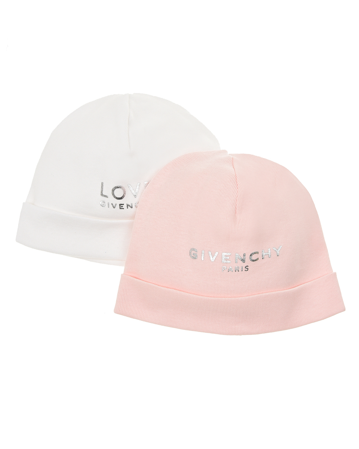 Набор из двух шапок с серебристым логотипом Givenchy детский