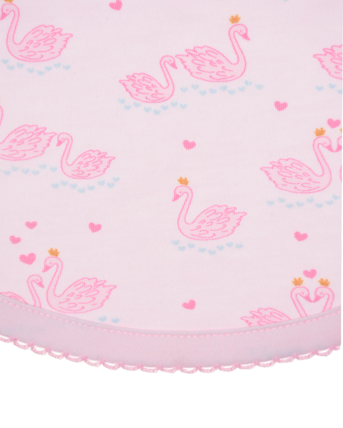 Слюнявчик с принтом "Лебеди" Kissy Kissy детский, размер unica, цвет розовый - фото 2