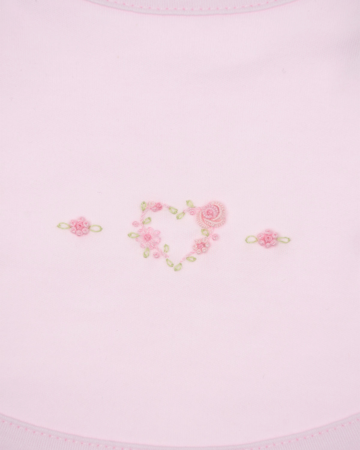 Розовый слюнявчик с цветочной вышивкой Kissy Kissy детский, размер unica - фото 2