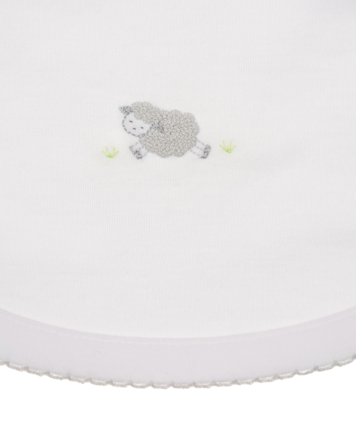 Слюнявчик с вышивкой "овечка" Kissy Kissy детский, размер unica, цвет белый - фото 2