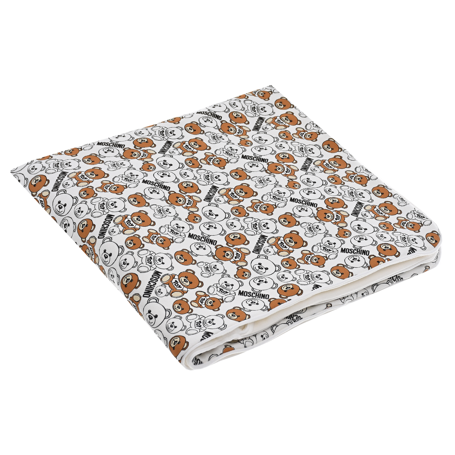 Одеяло-уголок с принтом "мишки" Moschino детское, размер unica, цвет белый - фото 1