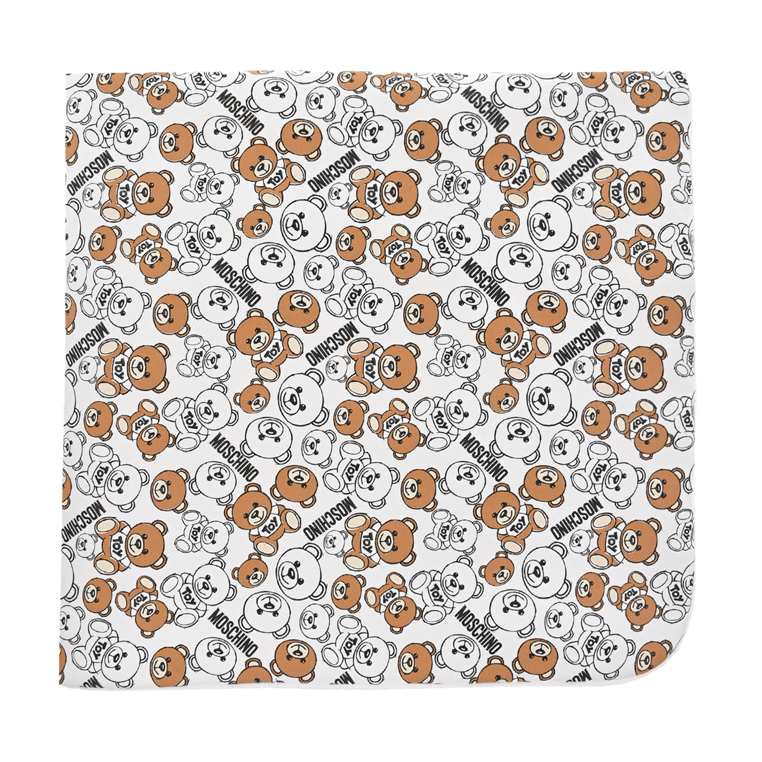 Одеяло-уголок с принтом "мишки" Moschino детское, размер unica, цвет белый - фото 2