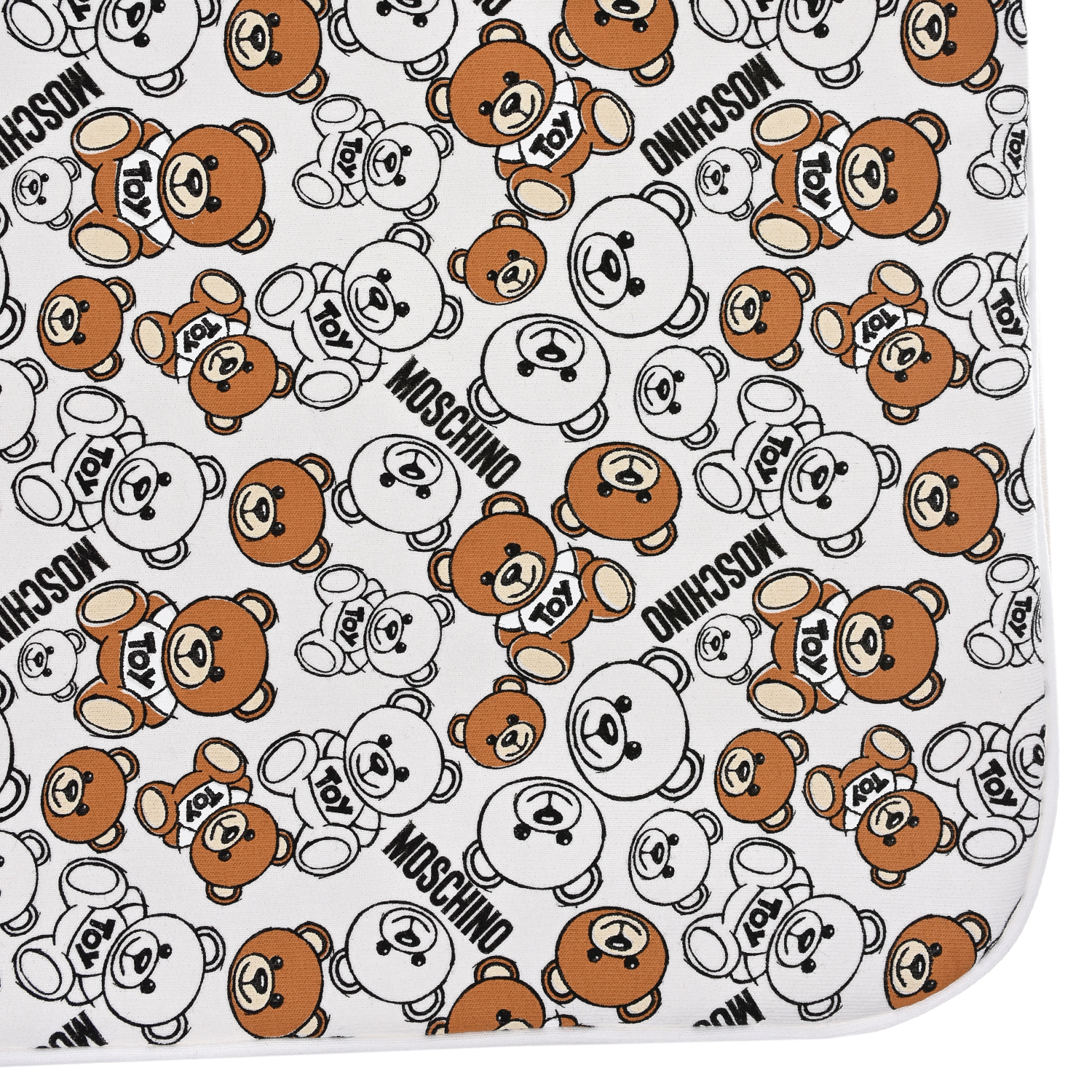 Одеяло-уголок с принтом "мишки" Moschino детское, размер unica, цвет белый - фото 4