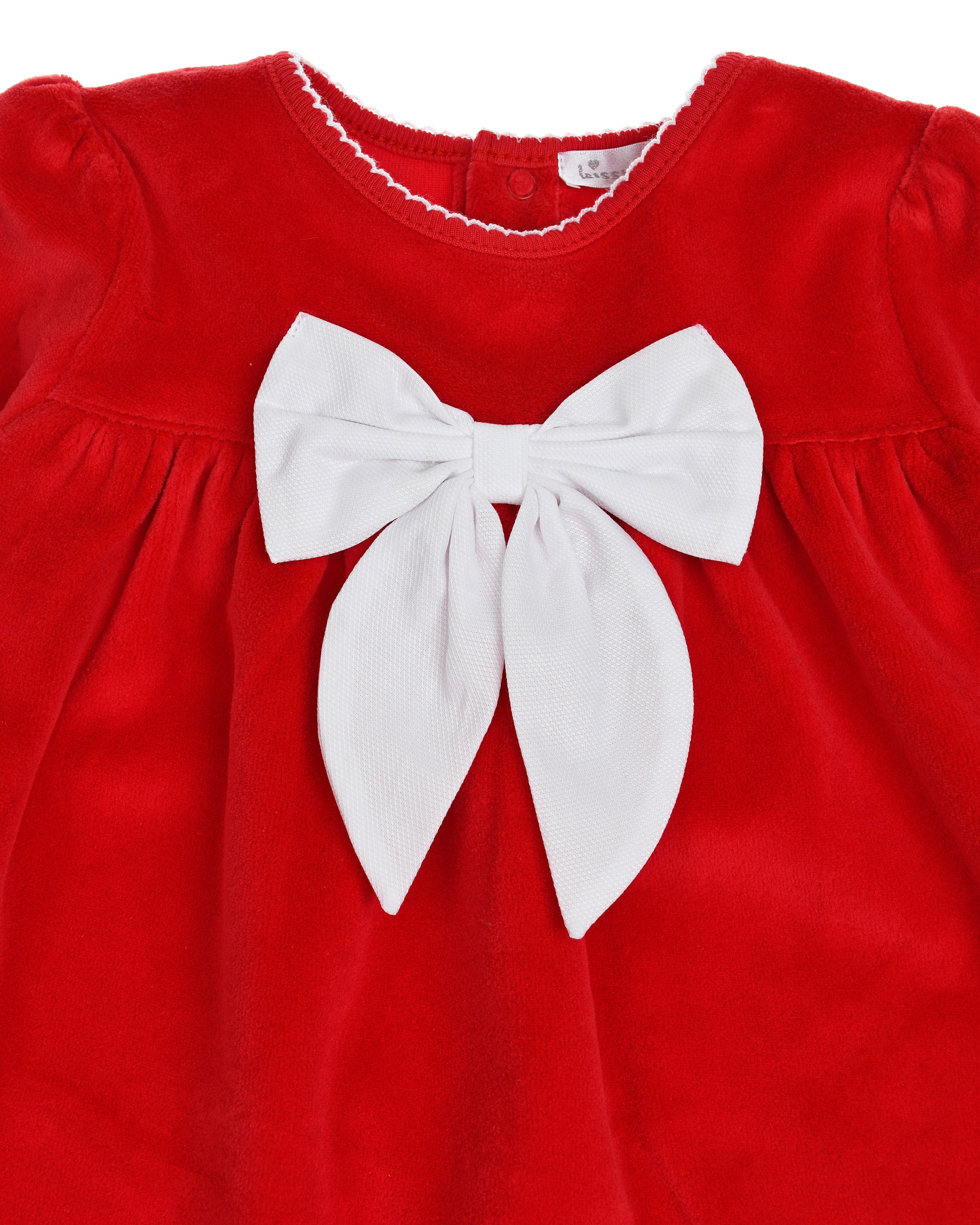 Красное платье с белым бантом Kissy Kissy детское, размер 80, цвет красный - фото 3