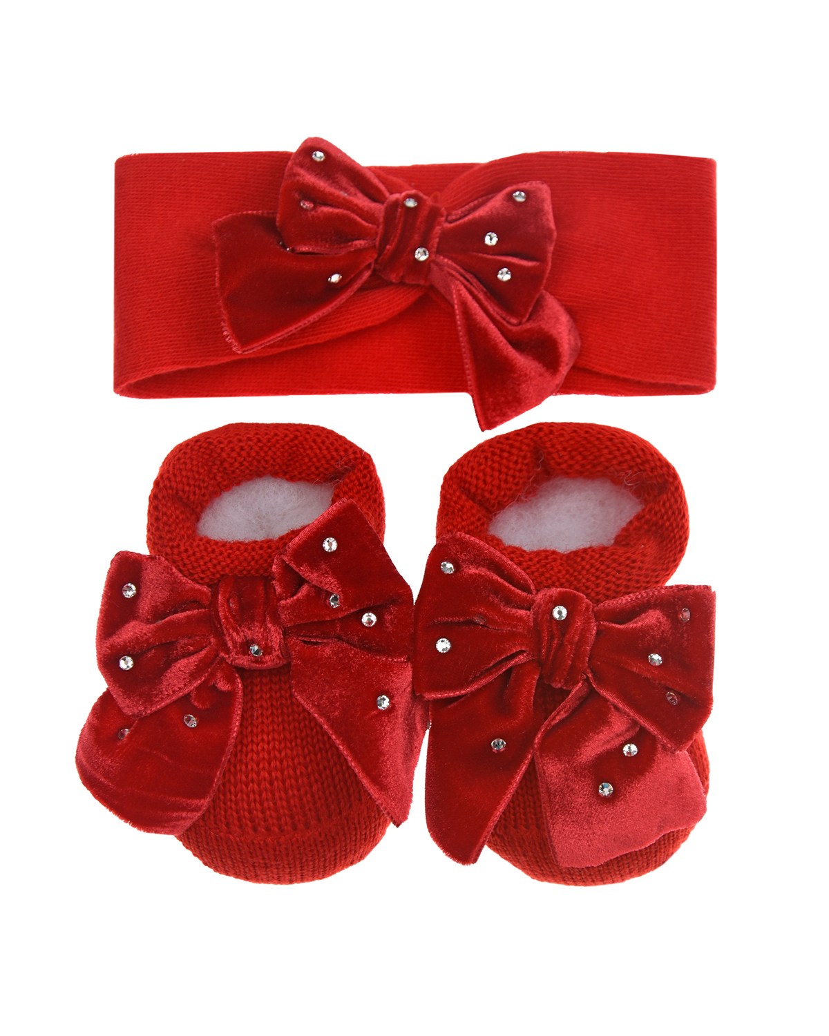 Подарочный набор: повязка и пинетки, красный Story Loris детский