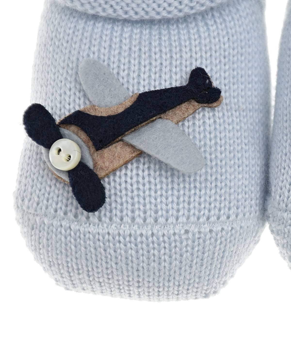 Подарочный набор: шапка и пинетки голубого цвета Story Loris детский, размер 68 - фото 5