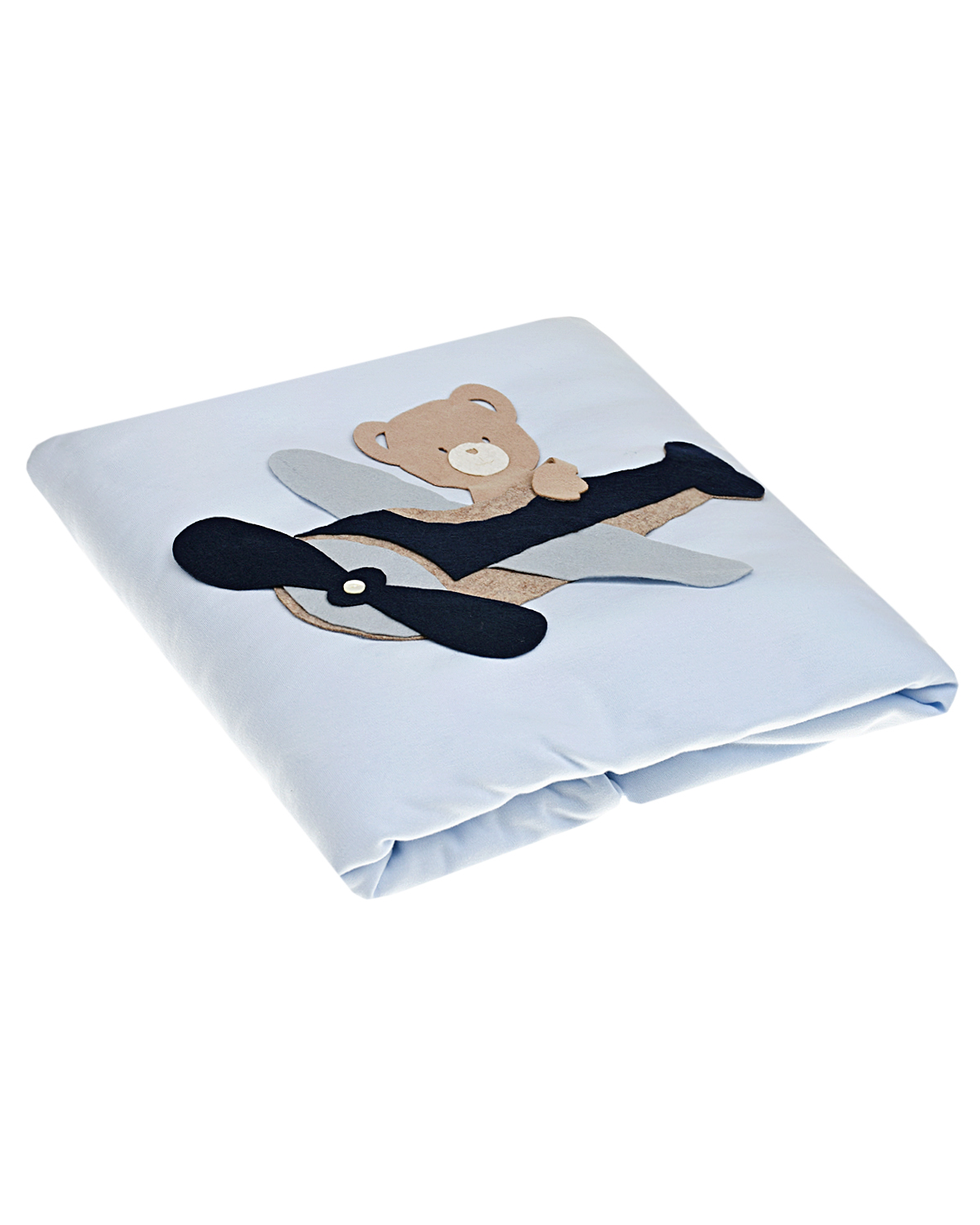 Одеяло с аппликацией "медвежонок" Story Loris детское, размер unica, цвет голубой - фото 1