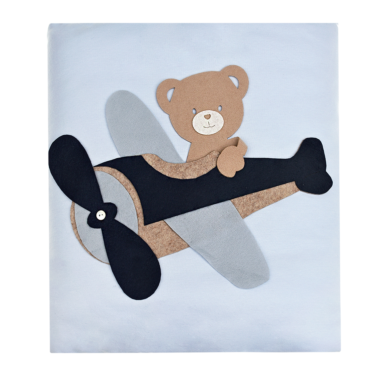 Одеяло с аппликацией "медвежонок" Story Loris детское, размер unica, цвет голубой - фото 2