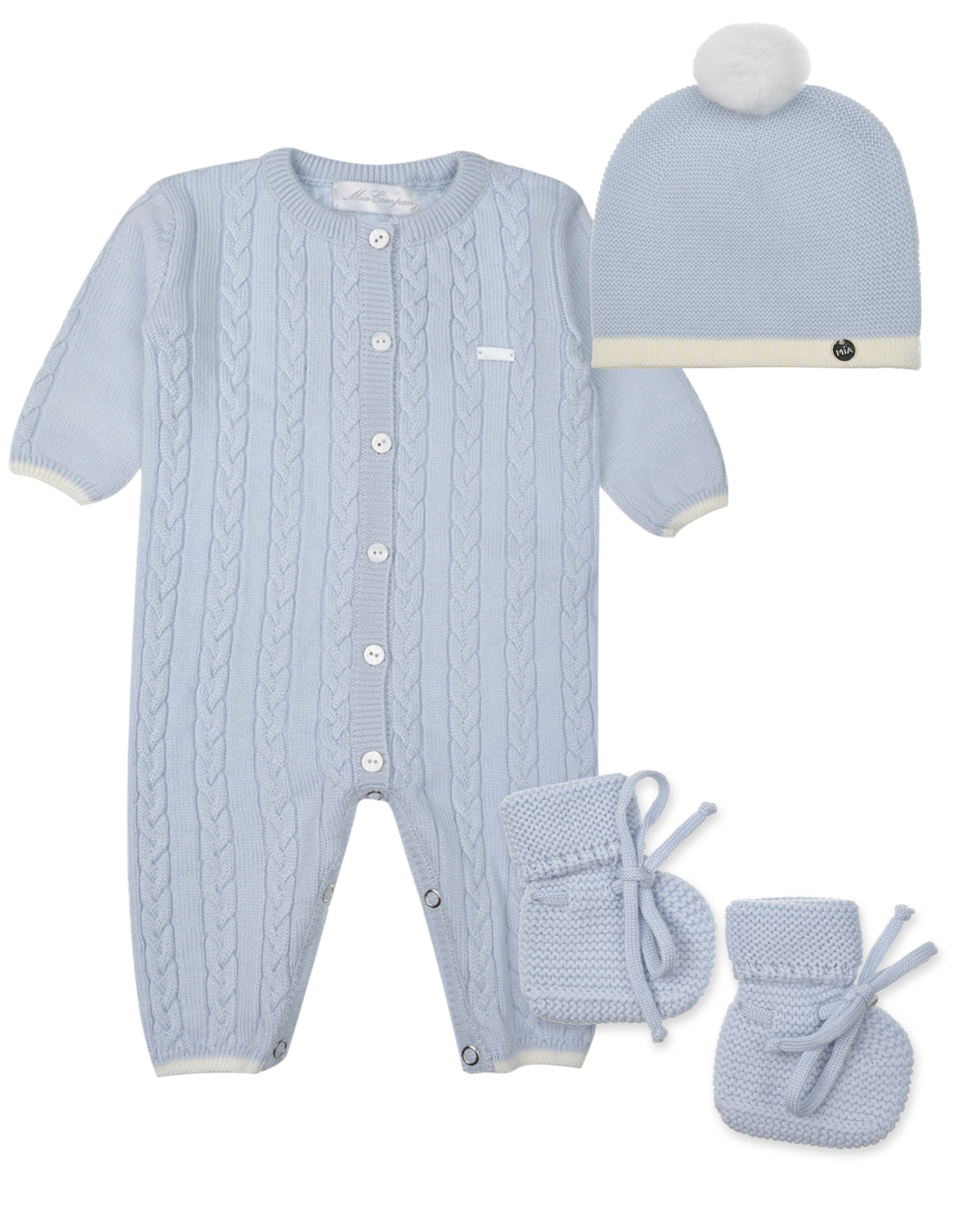 Голубой комплект: комбинезон, шапочка и пинетки Miacompany детский