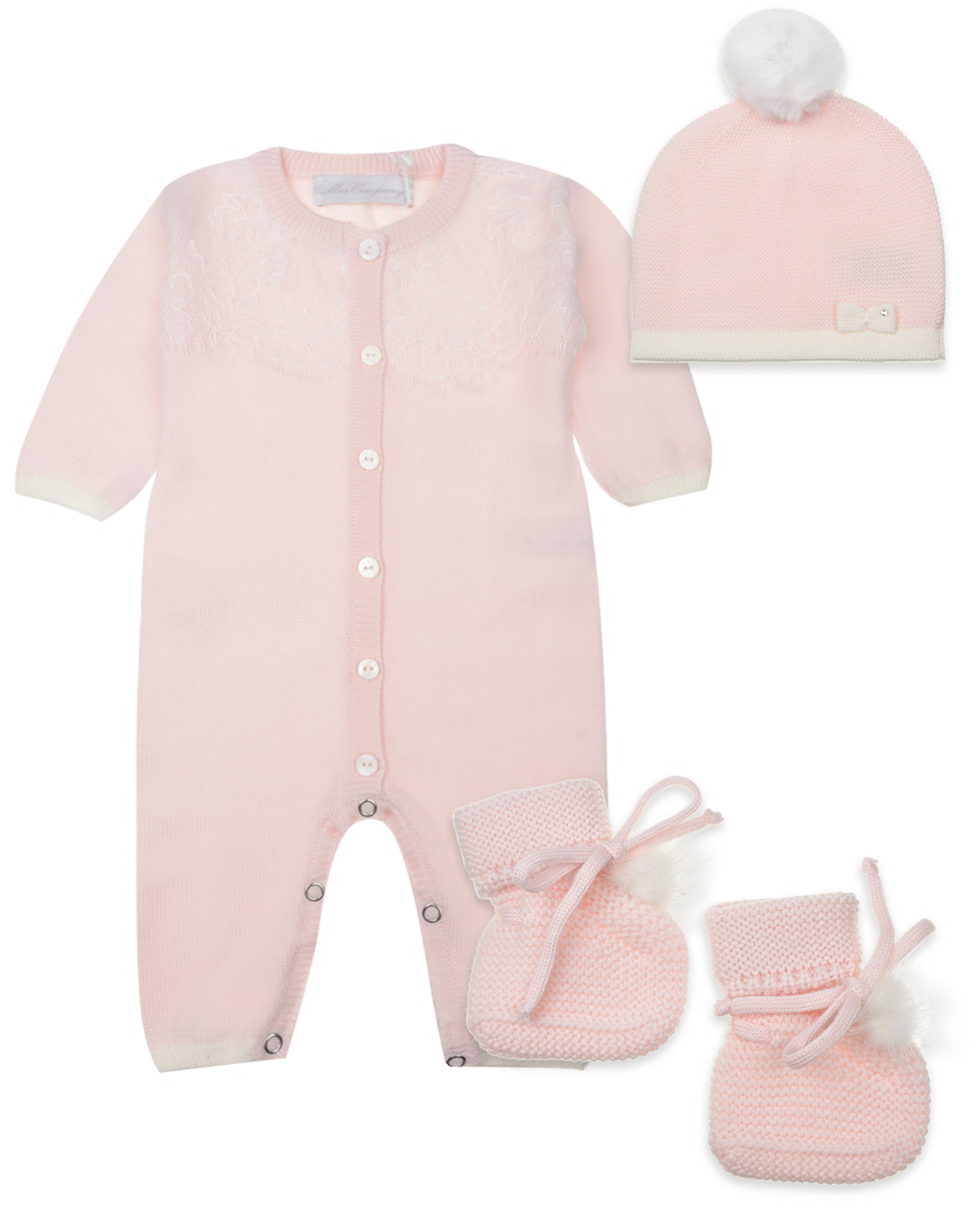 Комплект: комбинезон, шапочка и пинетки, цвет розовый Miacompany детский