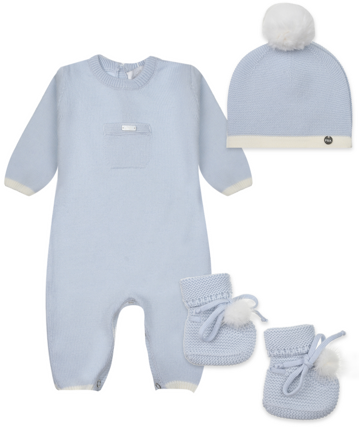 Комплект: комбинезон, шапочка и пинетки, цвет голубой Miacompany детский