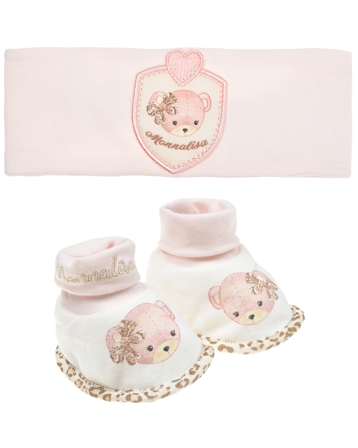 Комплект: повязка и пинетки, розовый Monnalisa детский