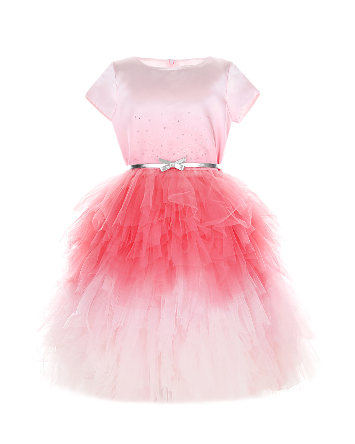 Розовое платье с пышной юбкой и пайетками Aletta детское, размер 128, цвет оранжевый - фото 1