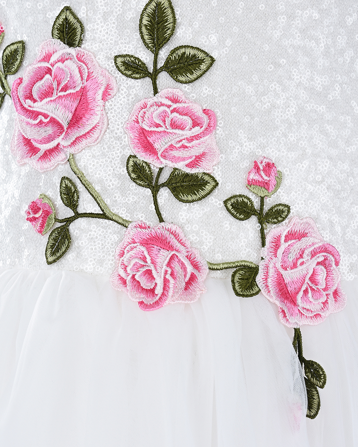 Платье без рукавов Monnalisa, размер 140, цвет белый - фото 3