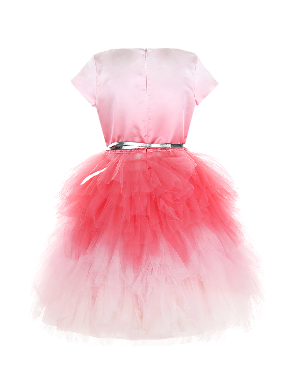 Розовое платье с пышной юбкой и пайетками Aletta детское, размер 128, цвет оранжевый - фото 2