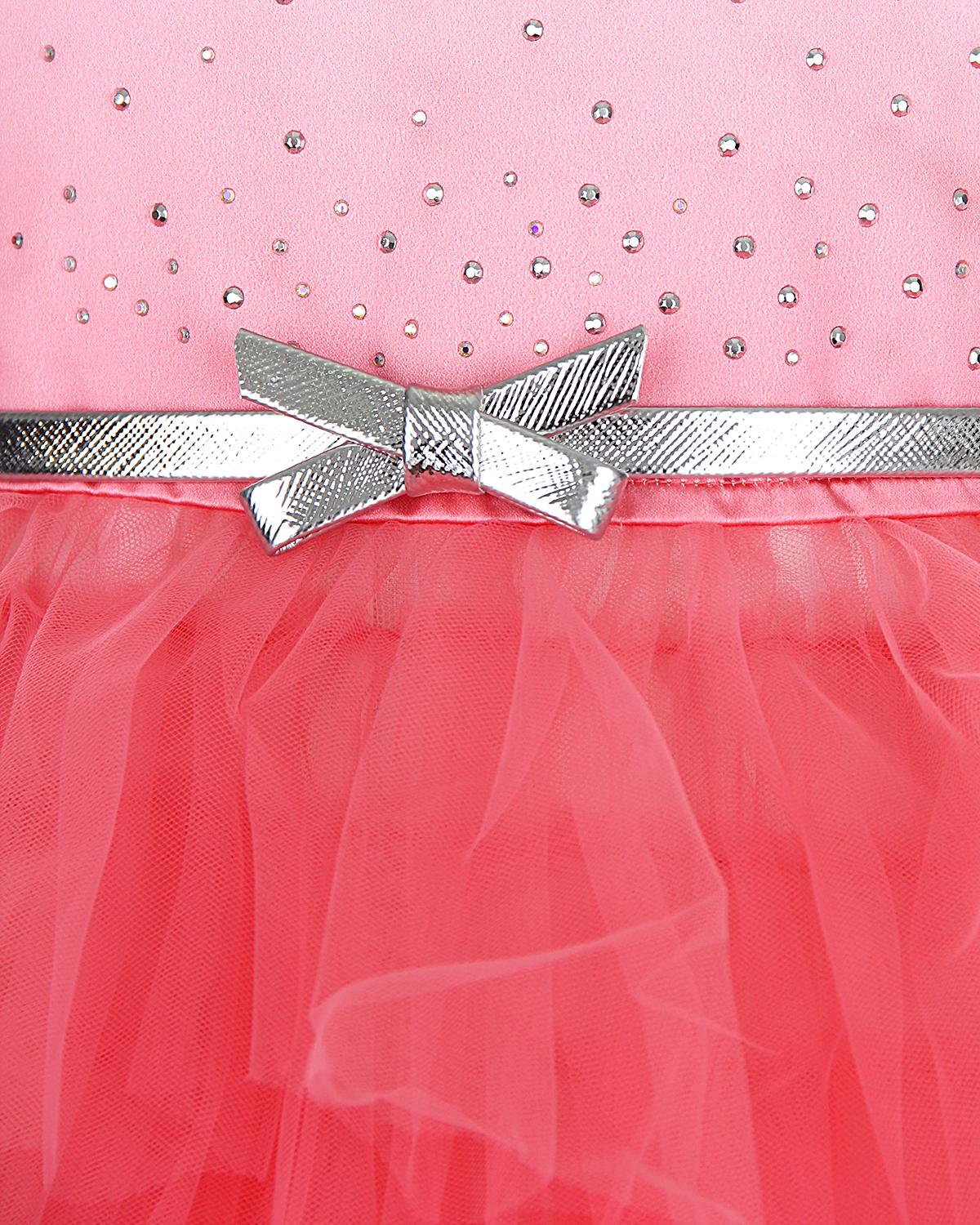 Розовое платье с пышной юбкой и пайетками Aletta детское, размер 128, цвет оранжевый - фото 3