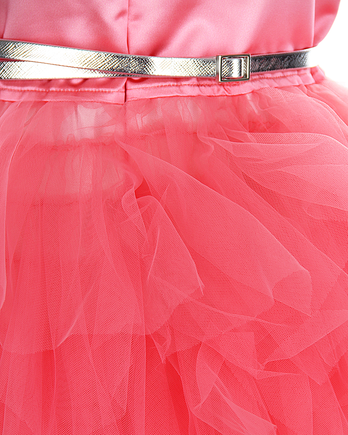 Розовое платье с пышной юбкой и пайетками Aletta детское, размер 128, цвет оранжевый - фото 4