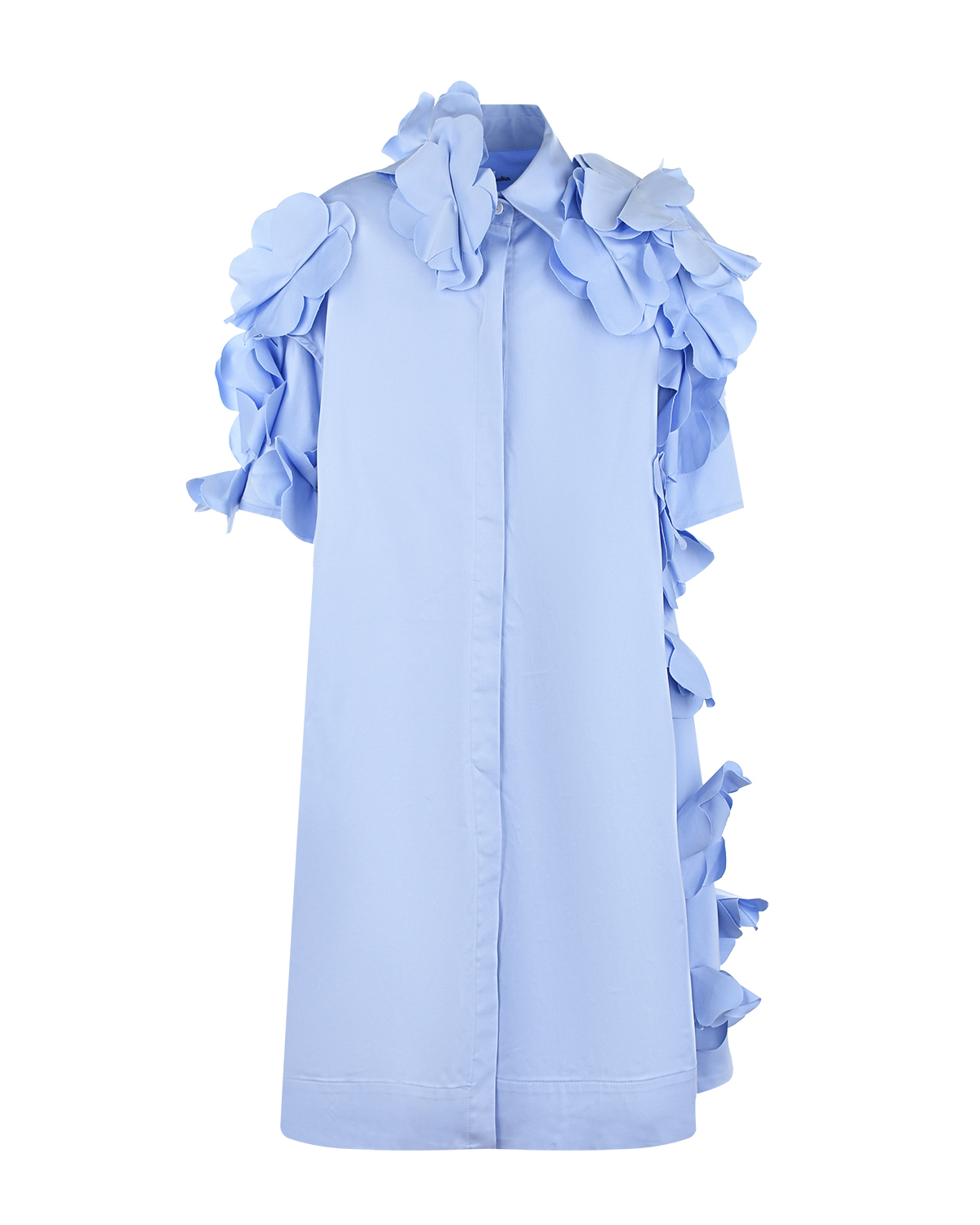 Голубое платье с объемнми аппликациями Nikolia детское, размер 152, цвет голубой - фото 1