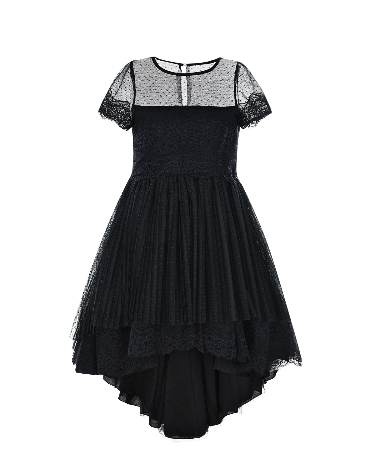 Черное платье с кружевной отделкой Aletta детское - фото 1