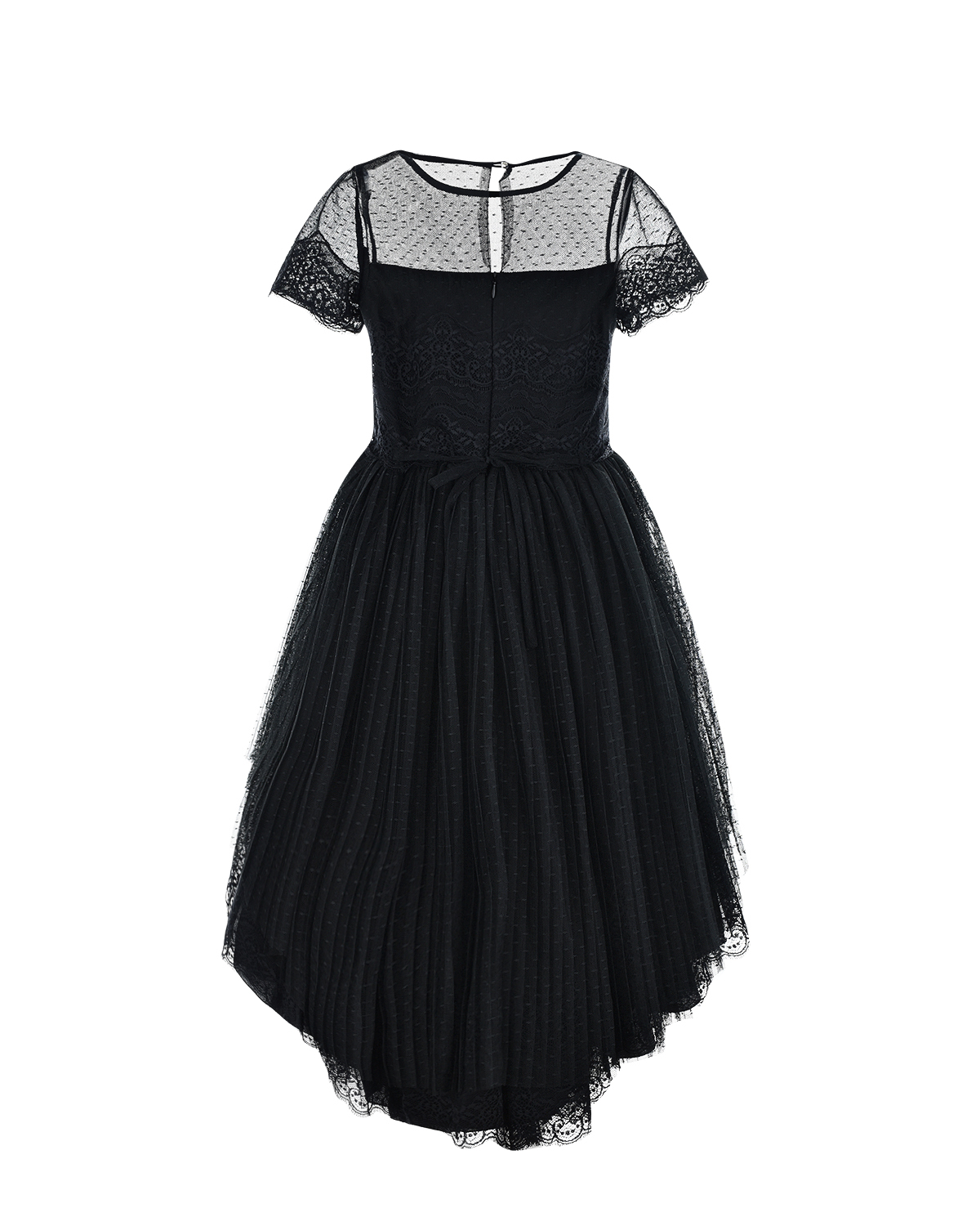 Черное платье с кружевной отделкой Aletta детское - фото 2