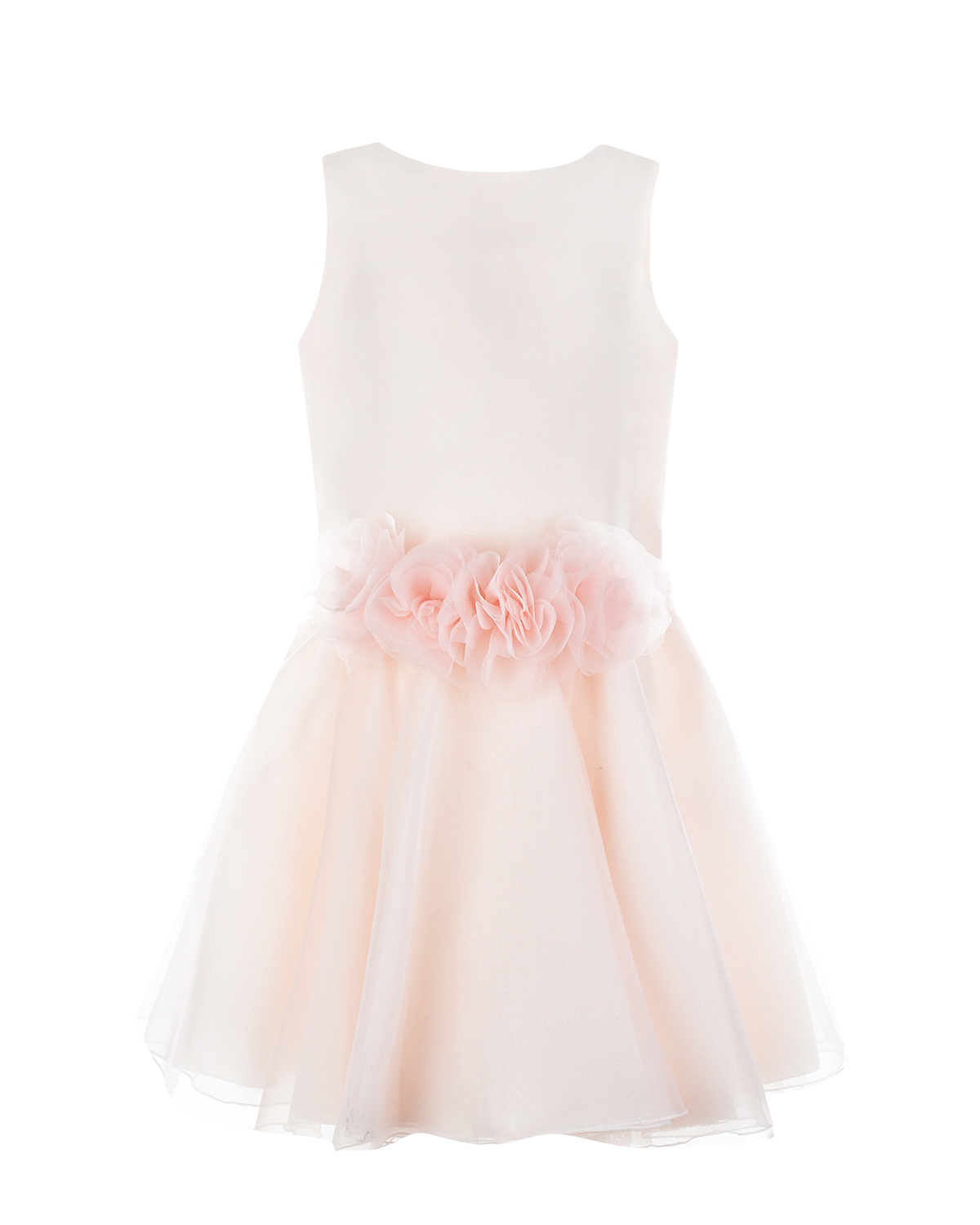 Розовое платье с цветами на талии Aletta