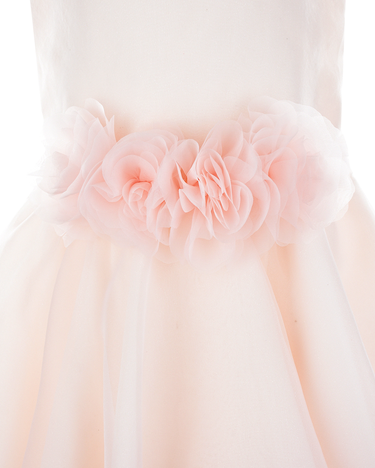Розовое платье с цветами на талии Aletta детское - фото 3