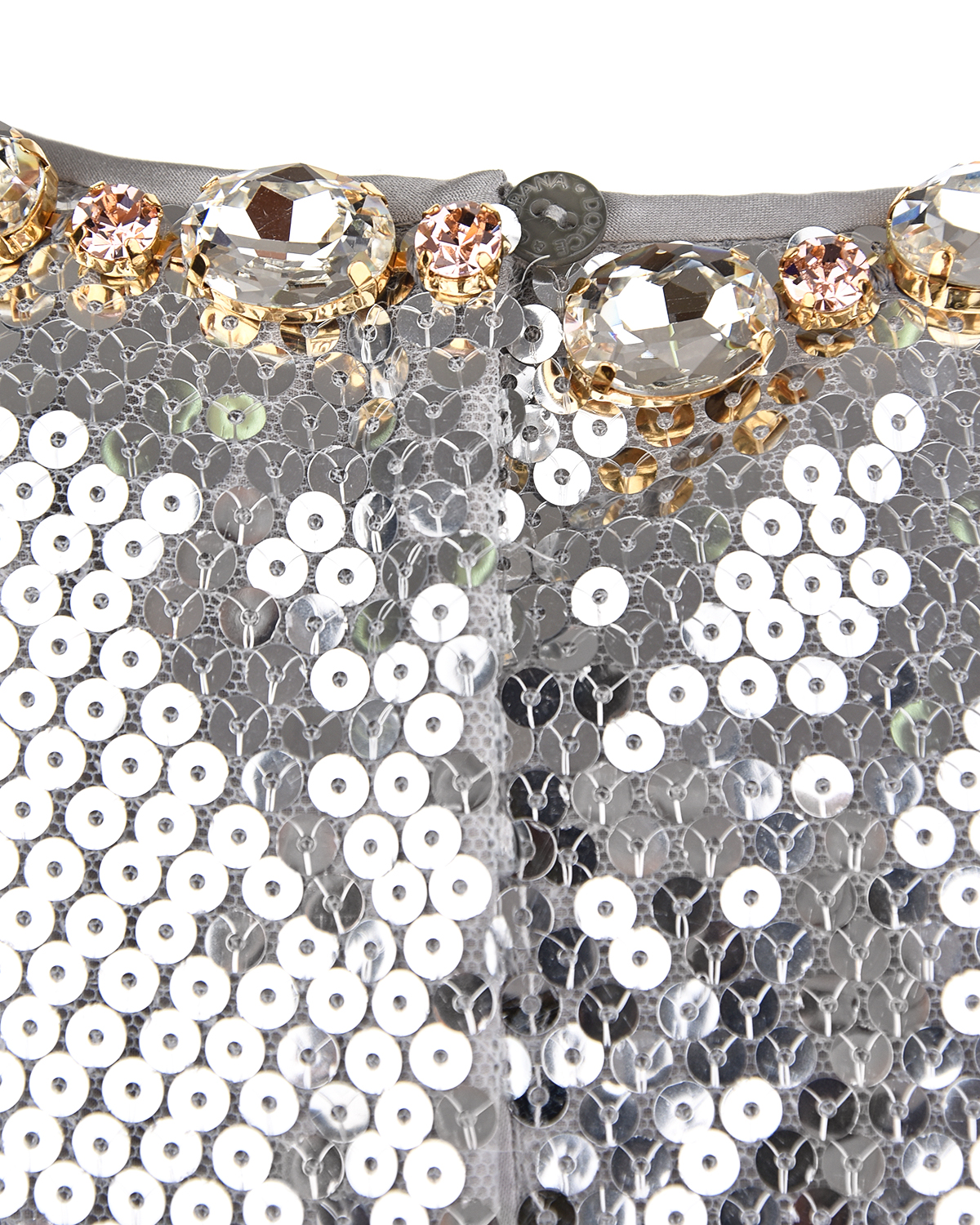 Серебристое платье с пайетками и кристаллами Dolce&Gabbana детское - фото 6