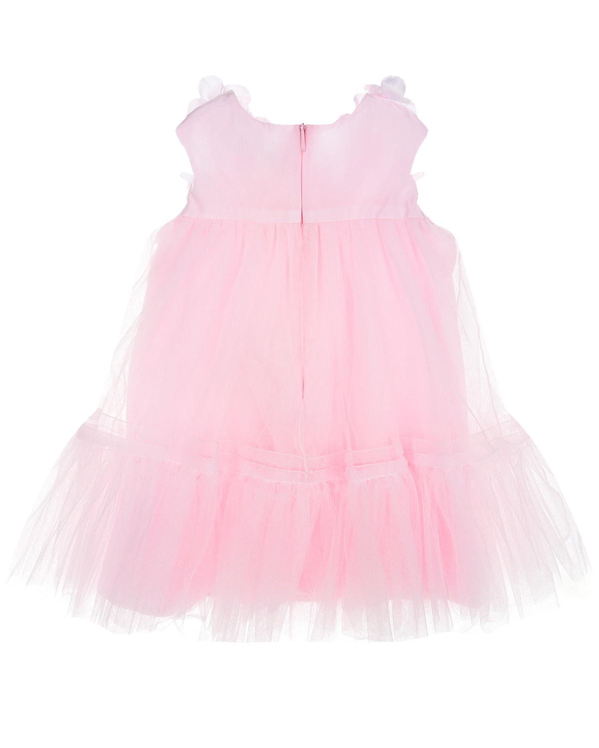 Нарядное розовое платье с цветочной аппликацией Monnalisa детское - фото 2