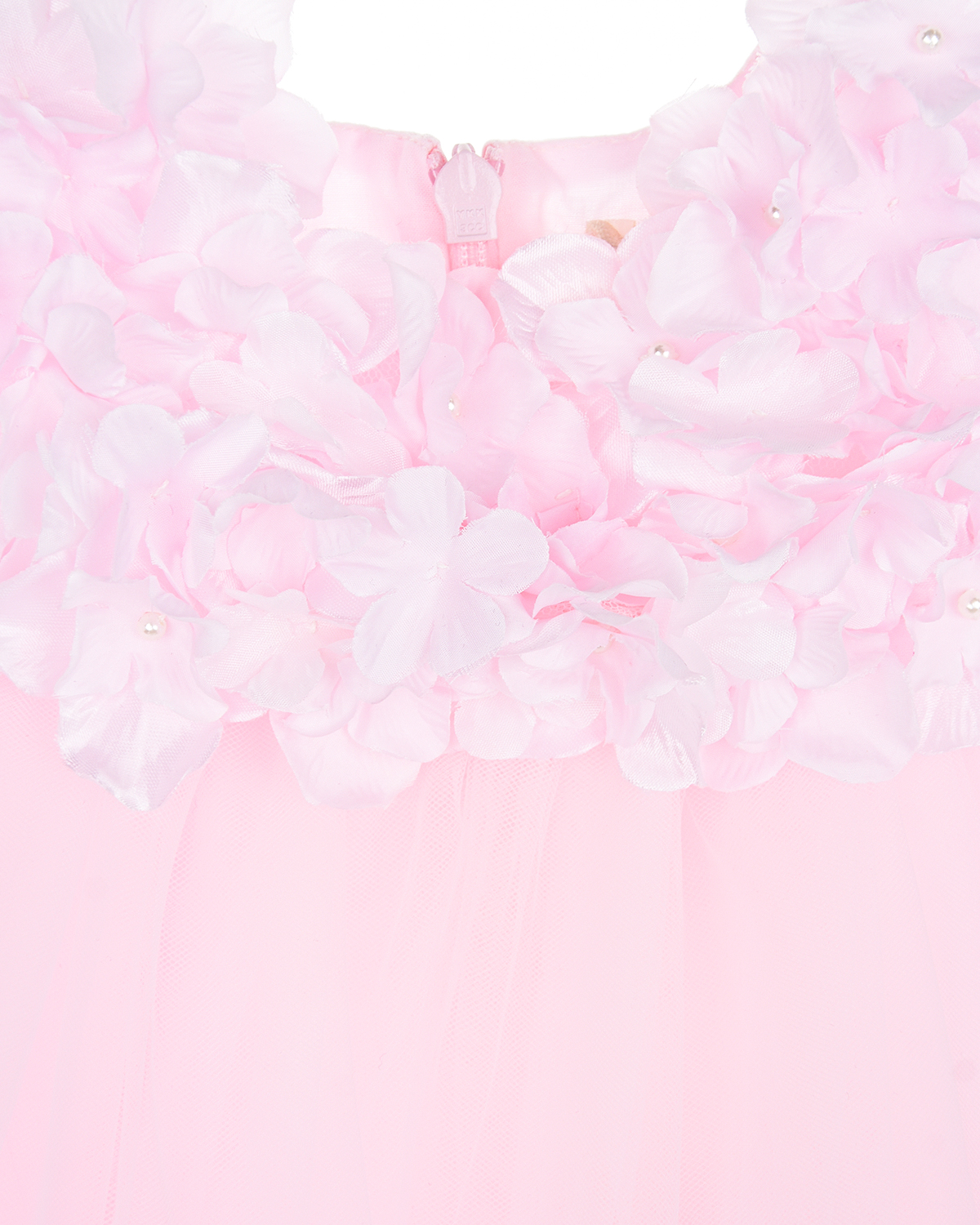 Нарядное розовое платье с цветочной аппликацией Monnalisa детское - фото 3