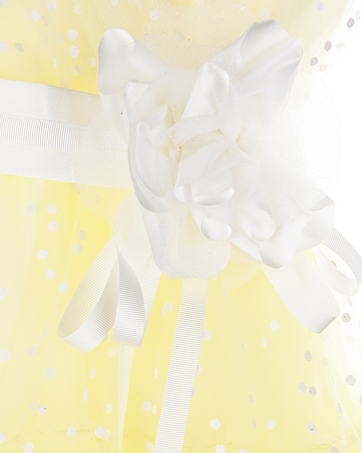 Лимонное платье с белым поясом Aletta детское - фото 6