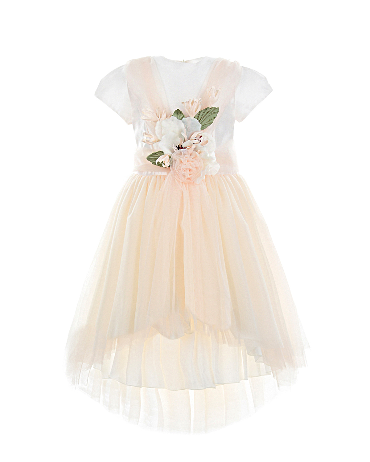 Нарядное платье с цветочной аппликацией на поясе CAF детское