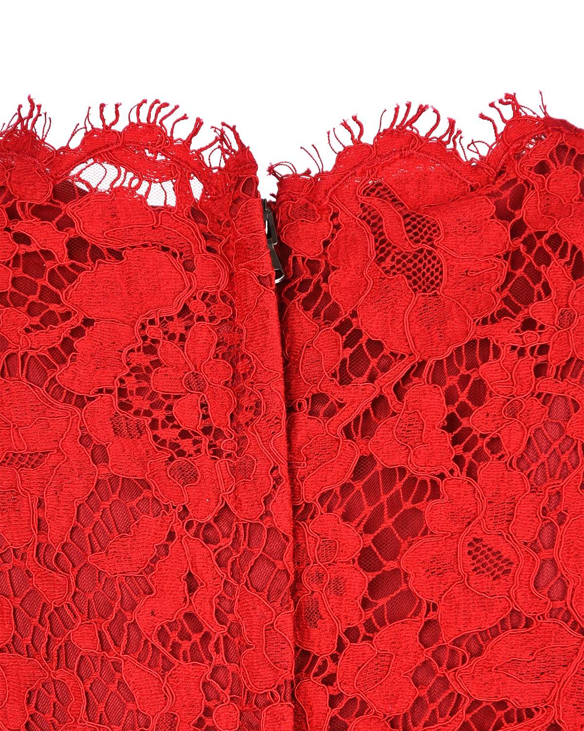 Кружевное платье красного цвета Dolce&Gabbana детское - фото 4