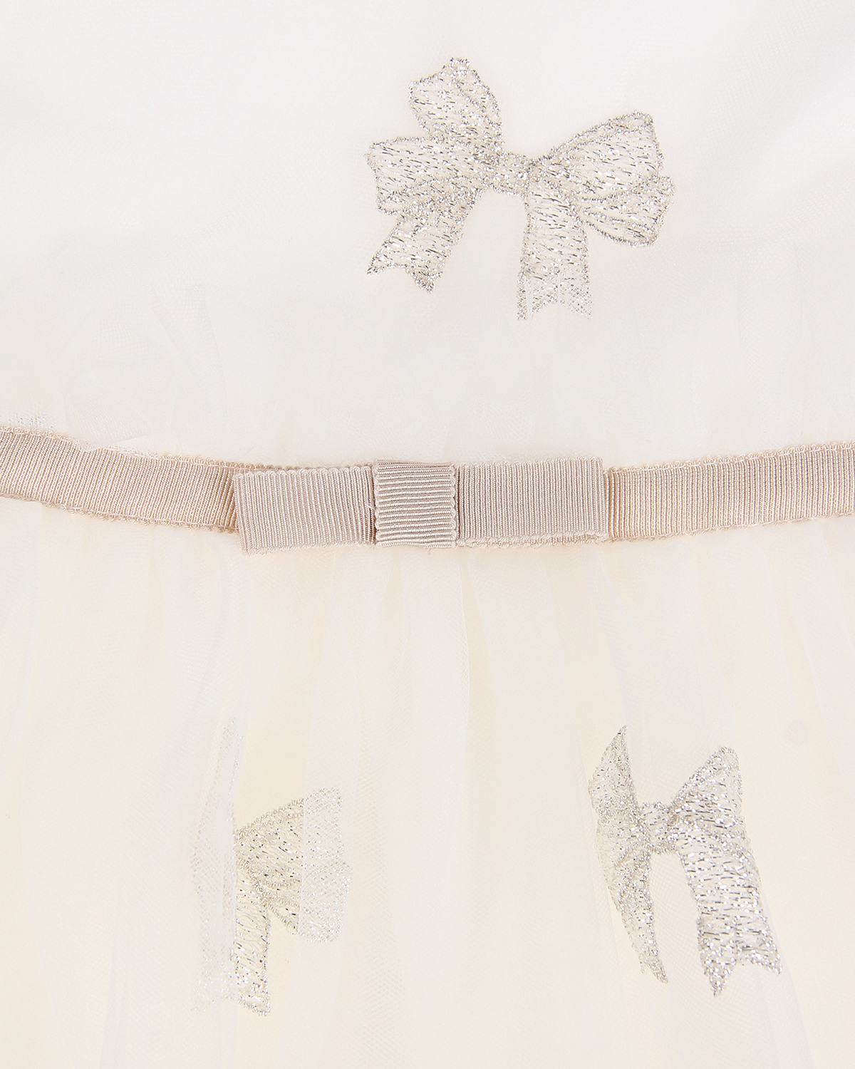 Белое платье с бантами Monnalisa детское - фото 4