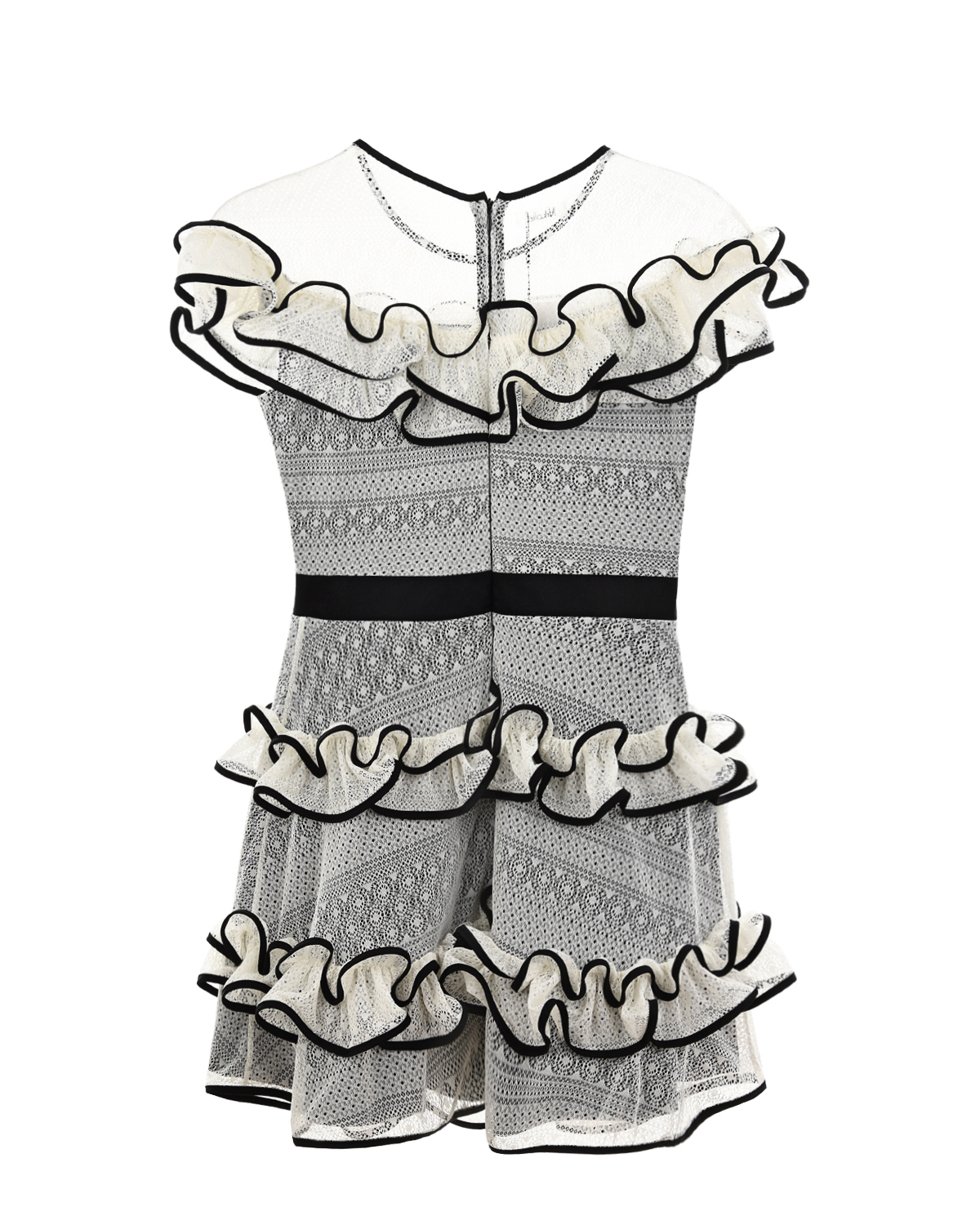 Кружевное платье с рюшами Nikolia детское, размер 128, цвет мультиколор - фото 2