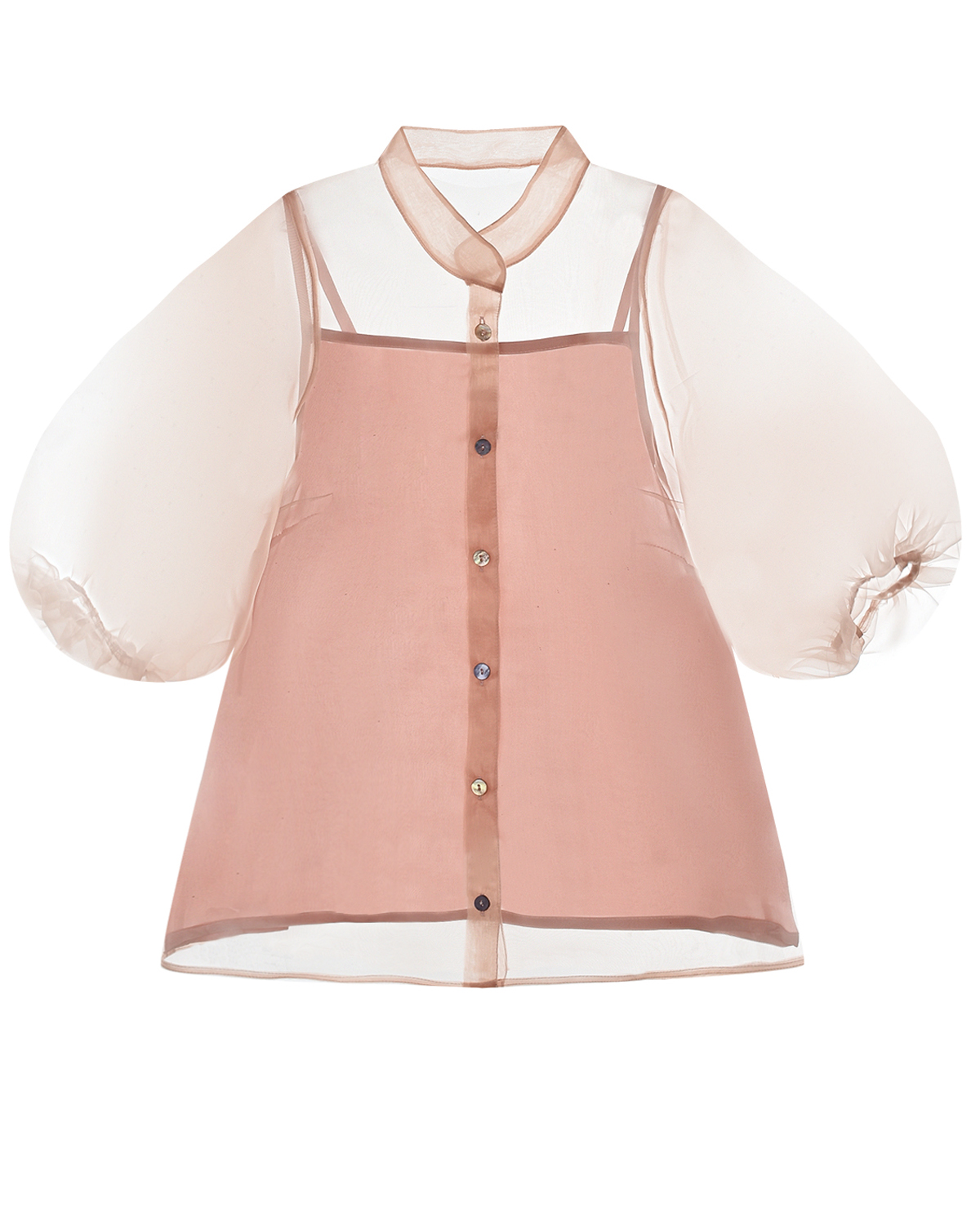 Розовая блуза с воротником-сто йкой Nikolia детская, размер 164, цвет розовый