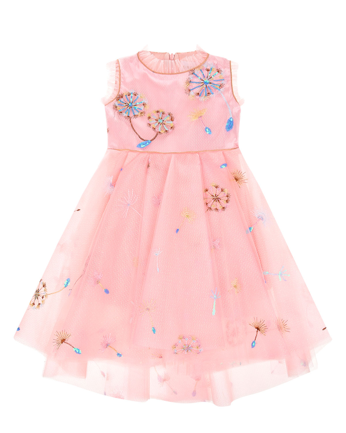 Розовое платье с цветочной вышивкой Eirene детское - фото 1