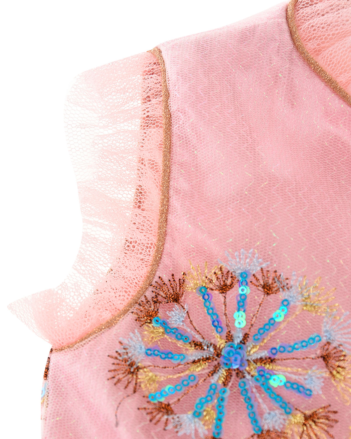 Розовое платье с цветочной вышивкой Eirene детское - фото 3