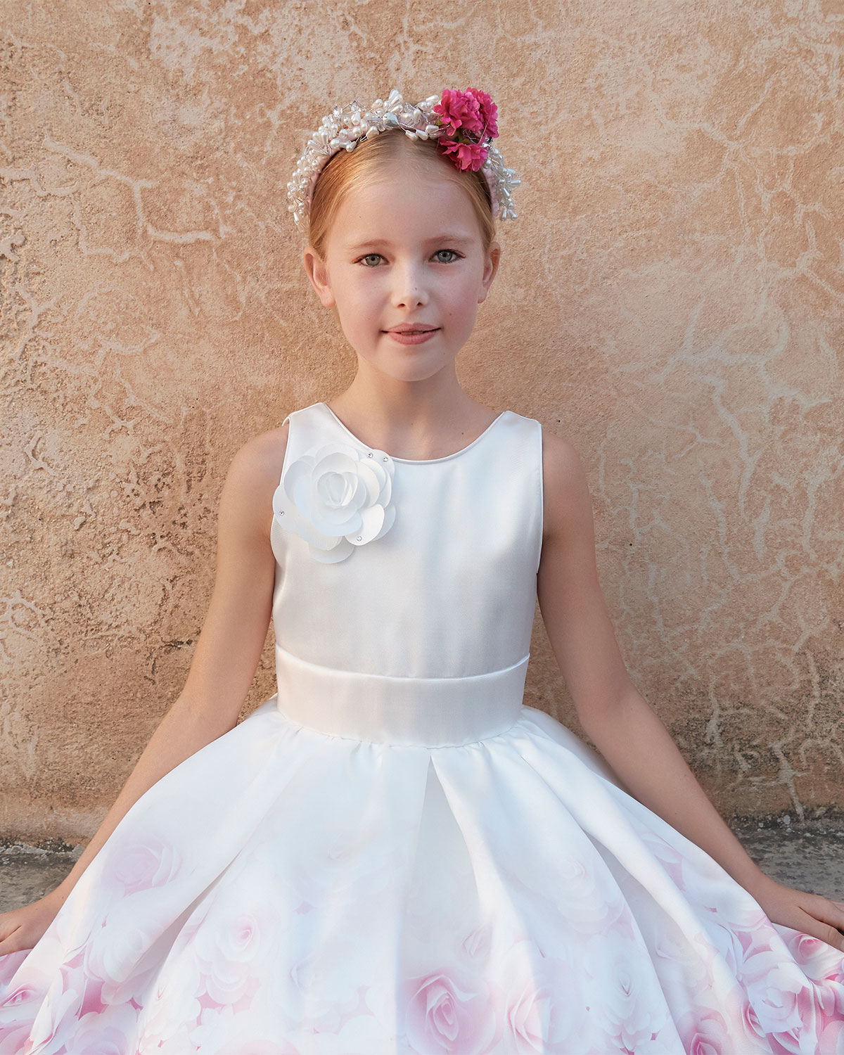 Платье с цветочным принтом на подоле Monnalisa детское - фото 2