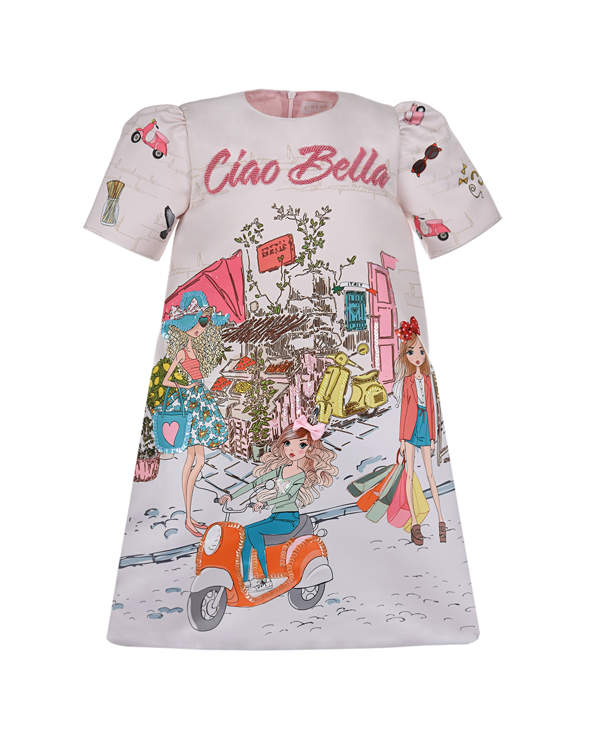 Платье с ручной росписью "Ciao Bella" Eirene детское, размер 128, цвет белый - фото 1