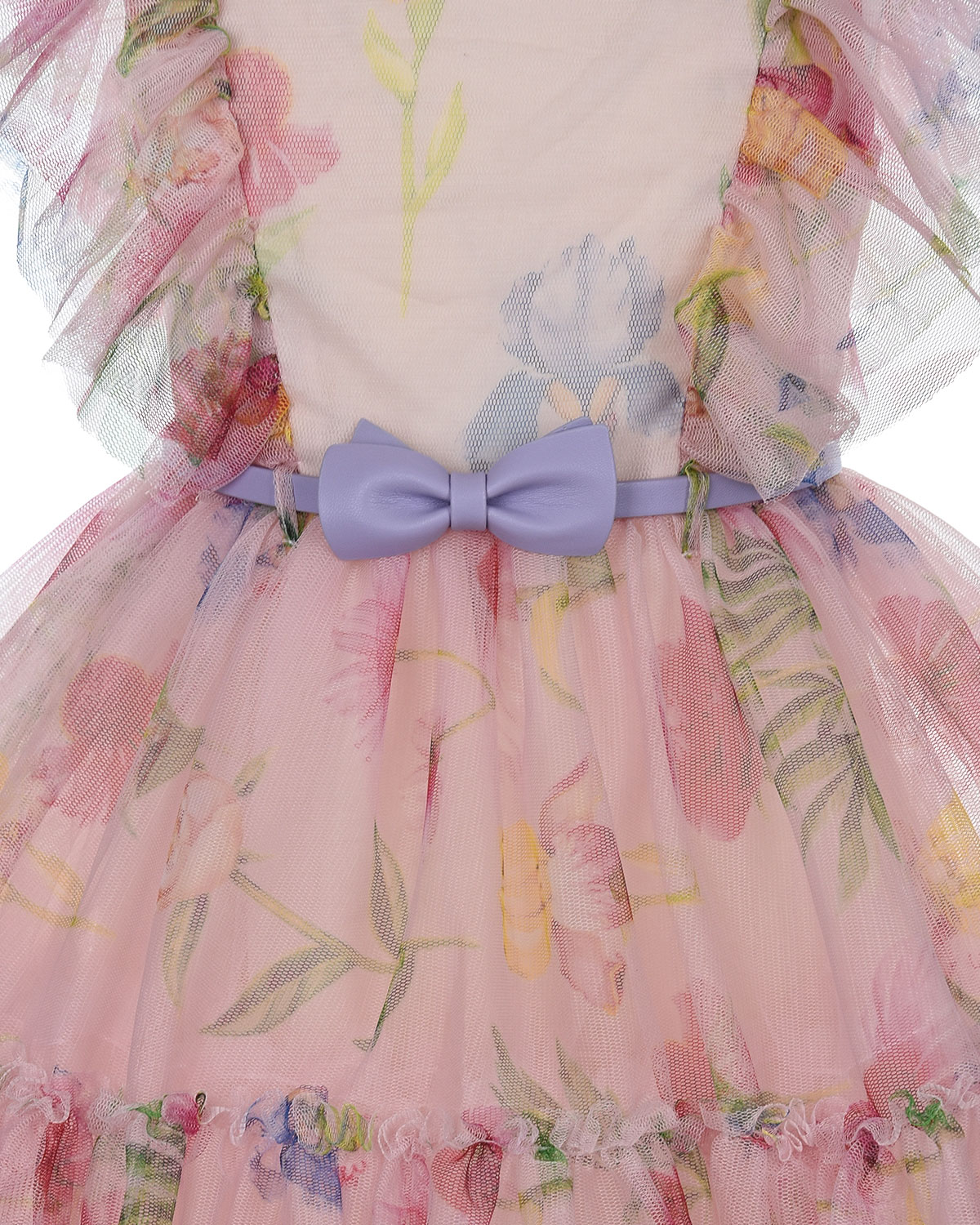 Розовое платье с рюшами Monnalisa детское, размер 104, цвет розовый - фото 5